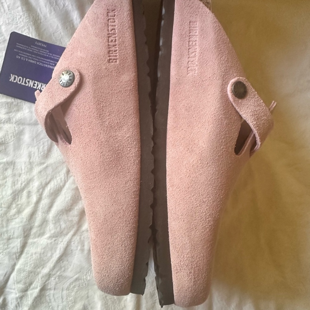 Birkenstock Stussy Soft Pink Suede Boston. Never worn. - Picture 6 of 7